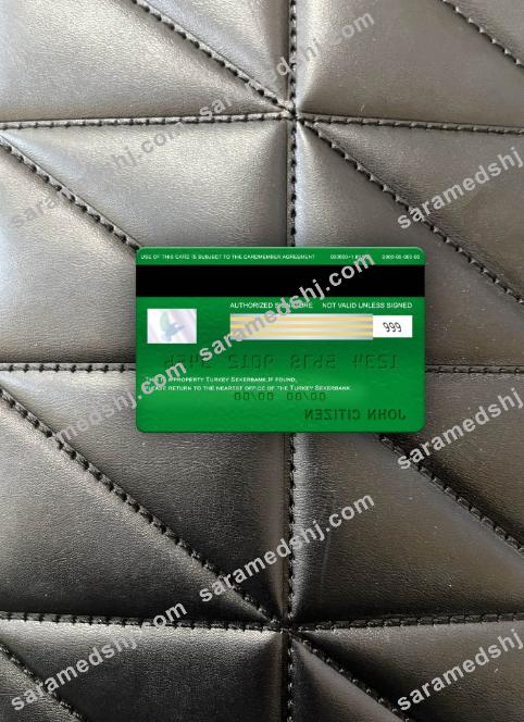 Turkey Sekerbank visa electron card photolook back